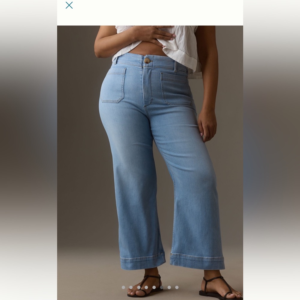 Anthropologie Collette cropped high rise wide leg jean by Maeve